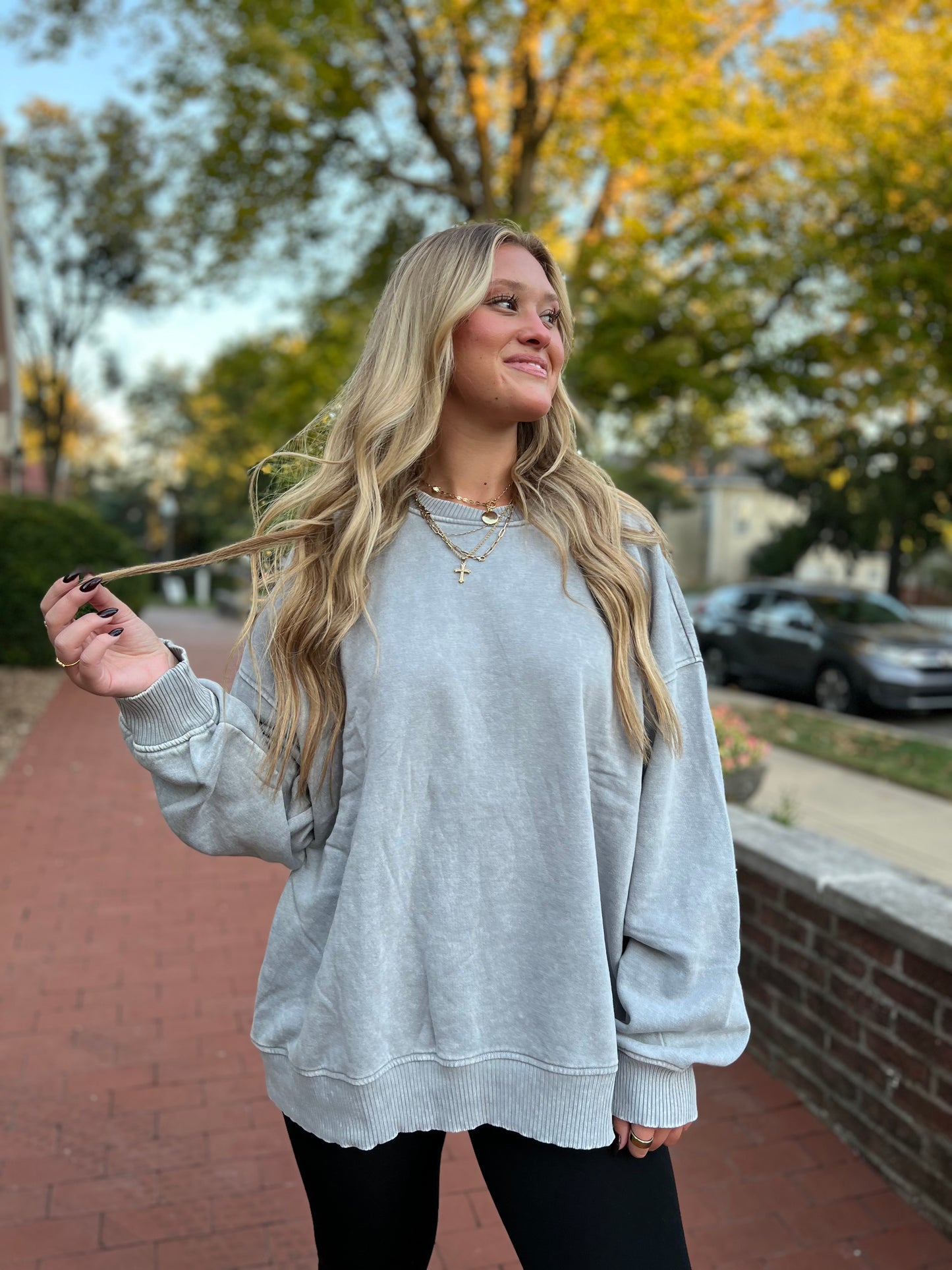 Sleet plus size fleece pullover