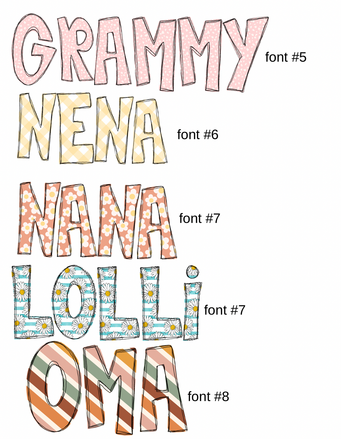 custom/ name/font crews/tees