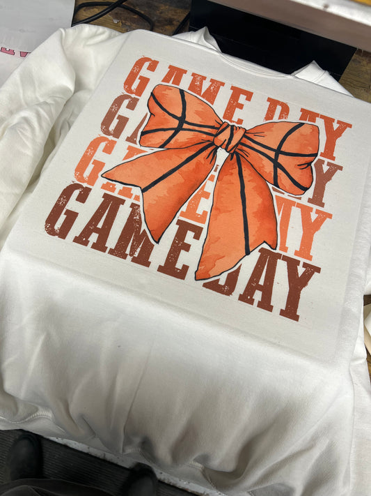 Game day basketball bow crewneck