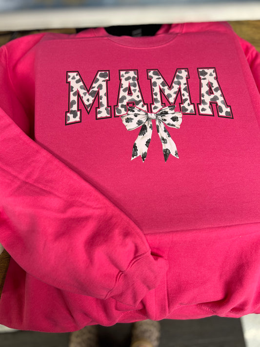 Mama cow print crewneck