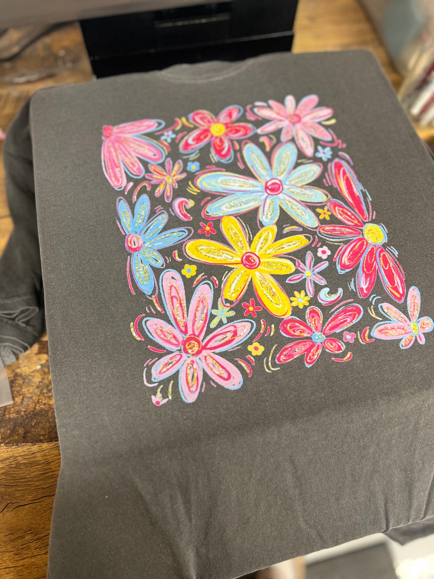 Comfort colors floral tee