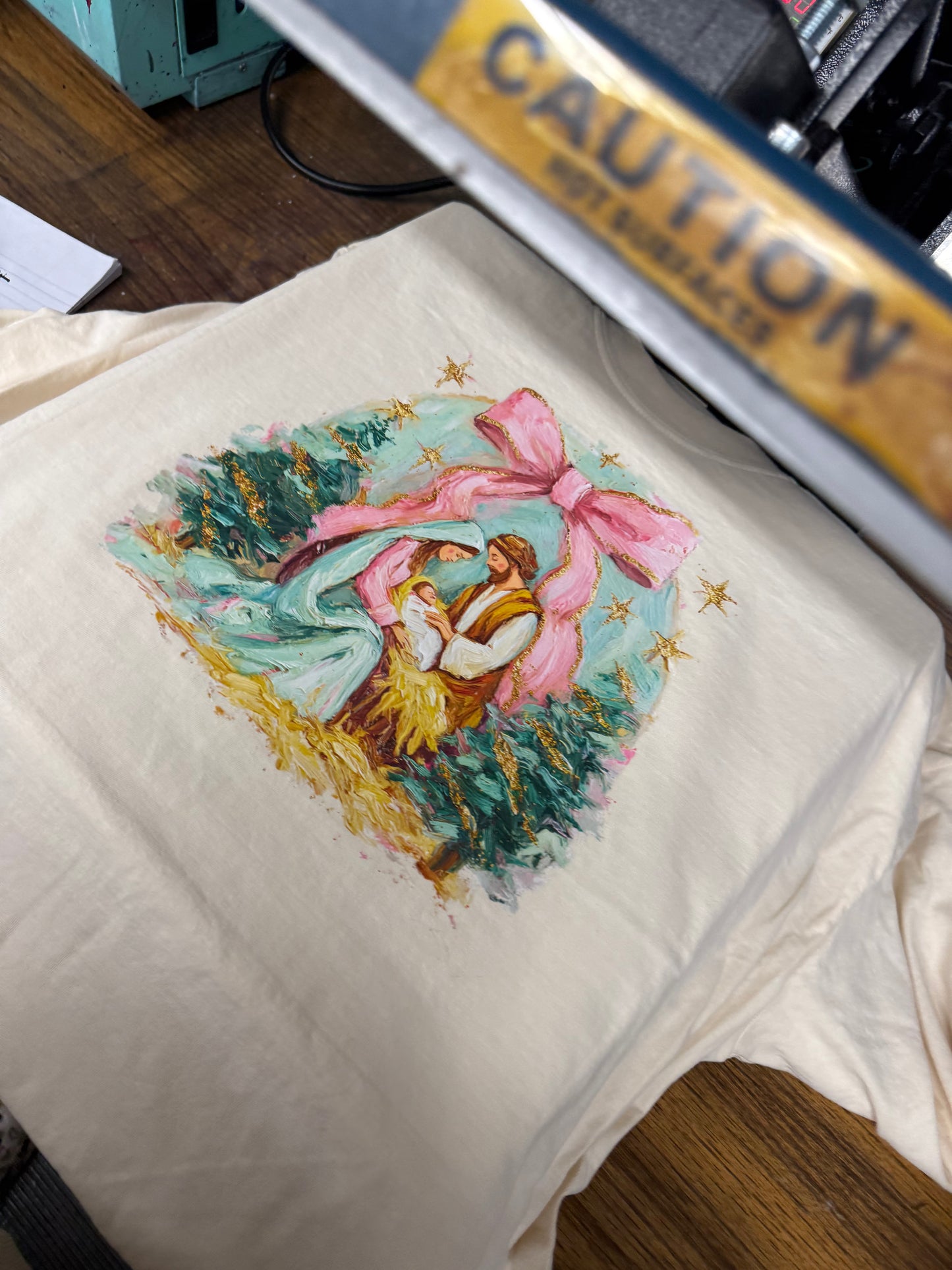 Mary did you know crewneck- tan