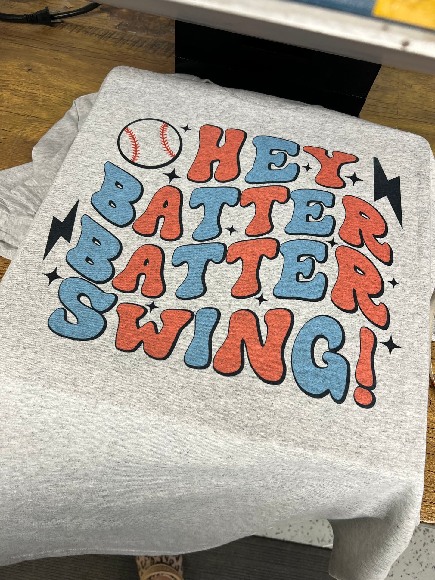 hey batter swing tee