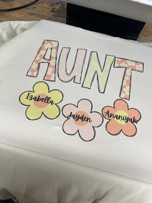 custom mama/grandma/aunt/grammy crewneck