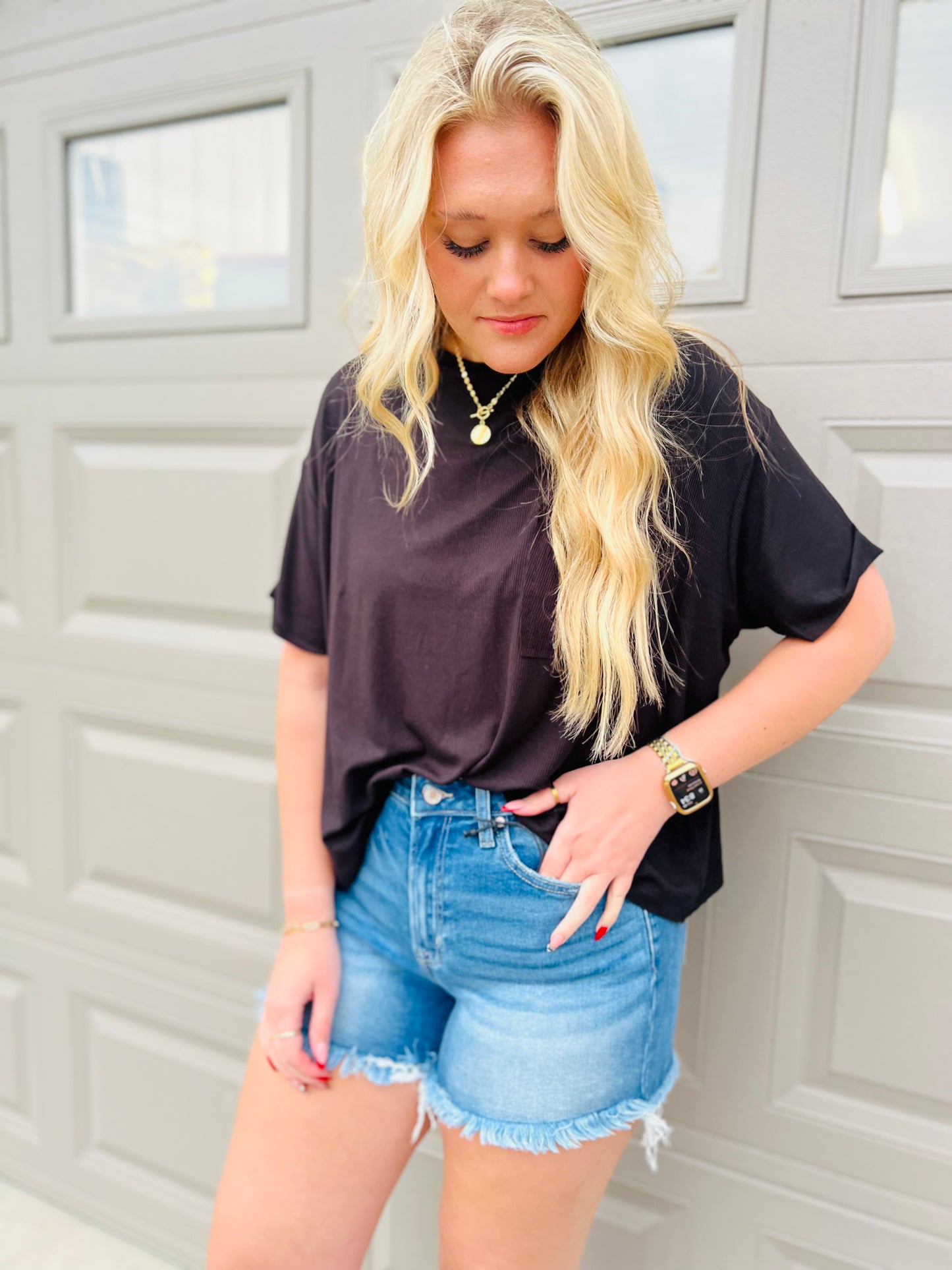 what a day basic ribbed tee