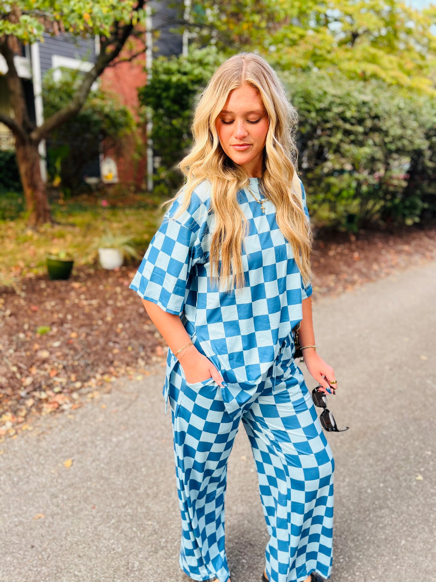 Check babe side slit top