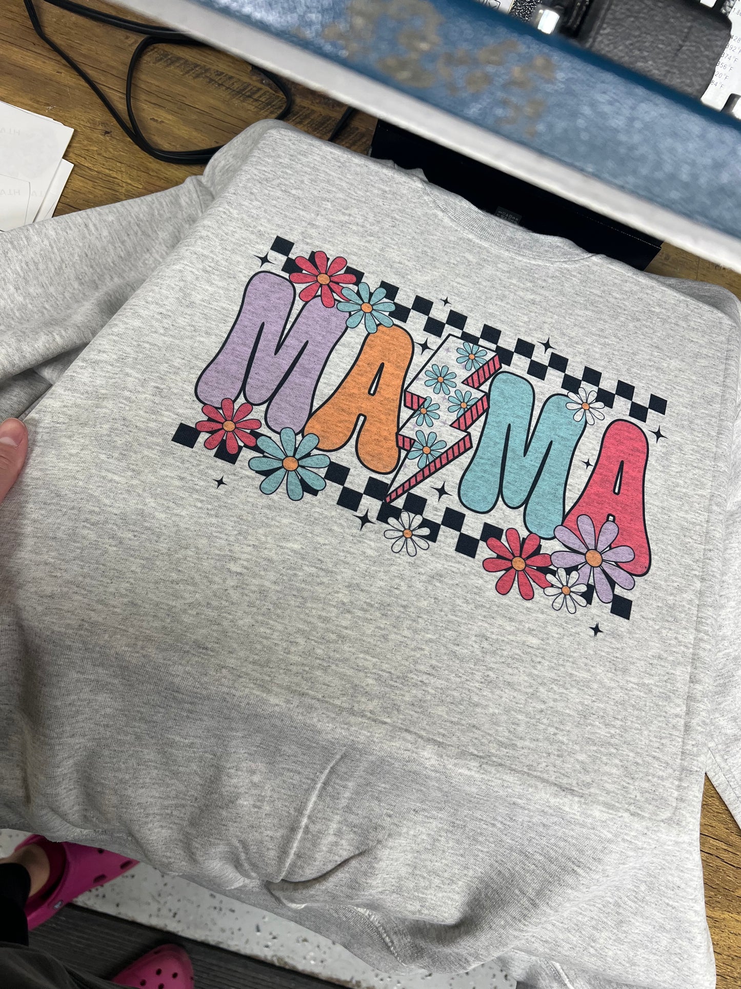 Colorful floral mama crewneck