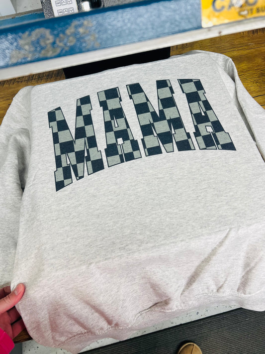 Checkered mama crewneck