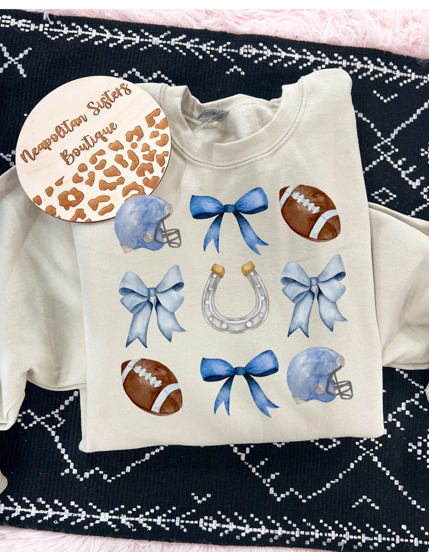 Football collage crewneck