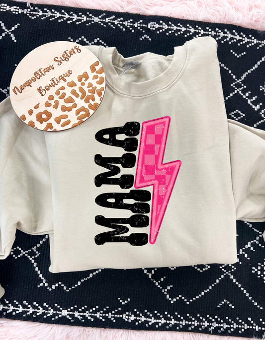 Lighting bolt mama crewneck