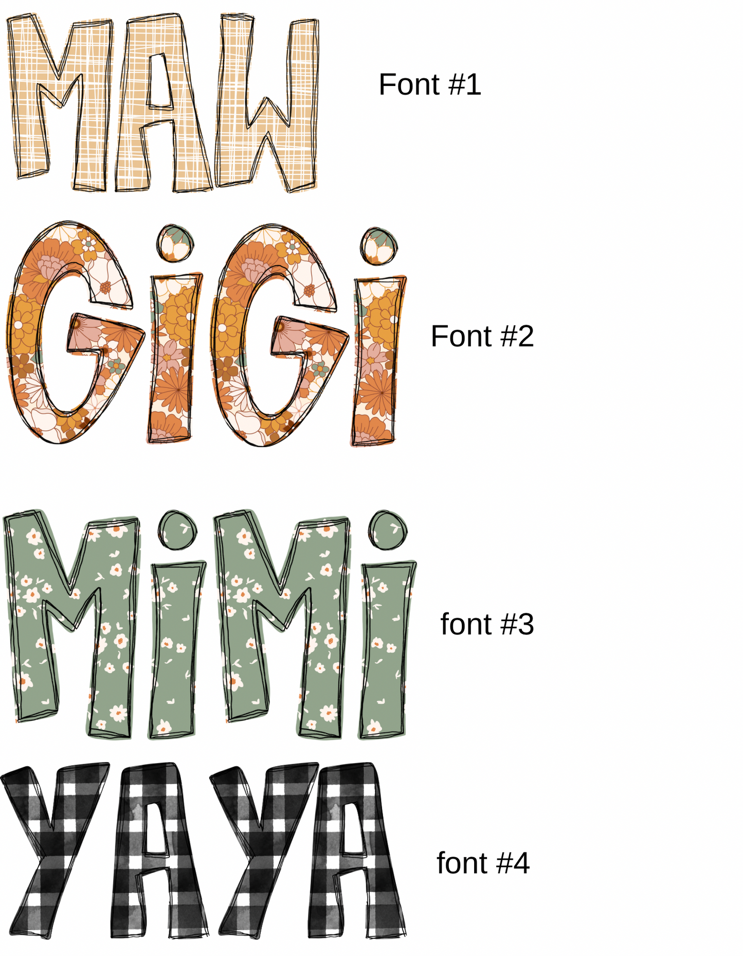 custom/ name/font crews/tees