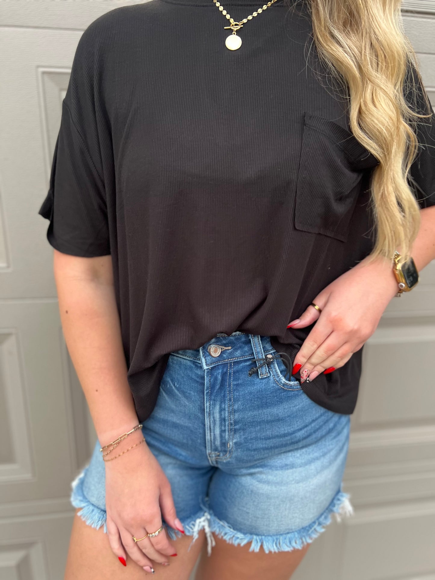 what a day basic ribbed tee