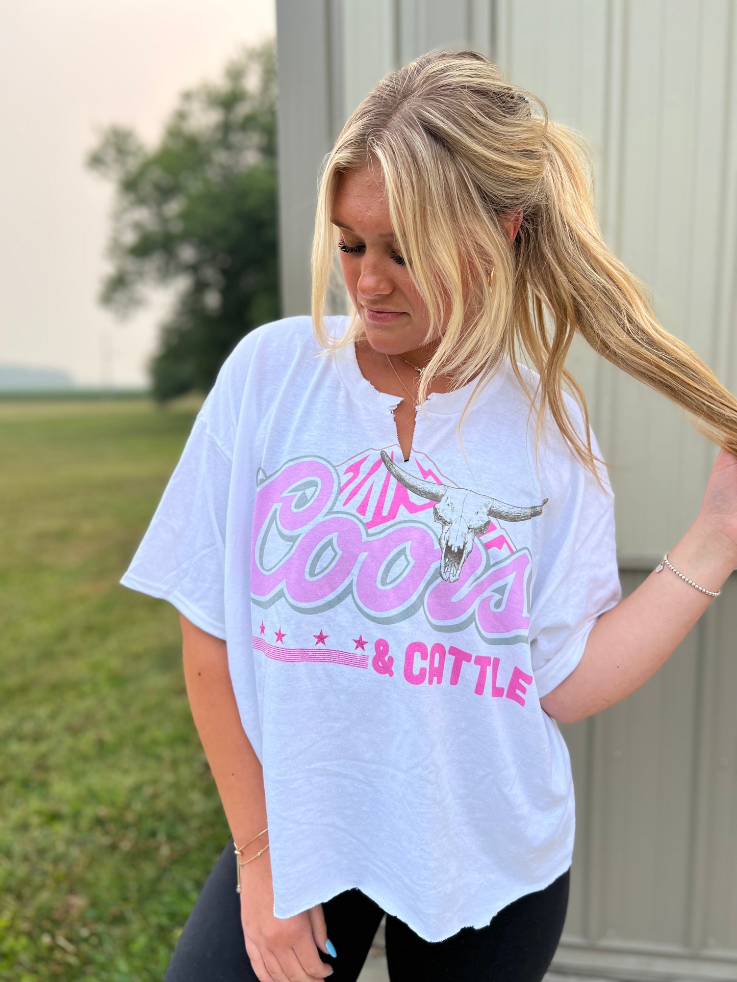 pink C+C cropped tee