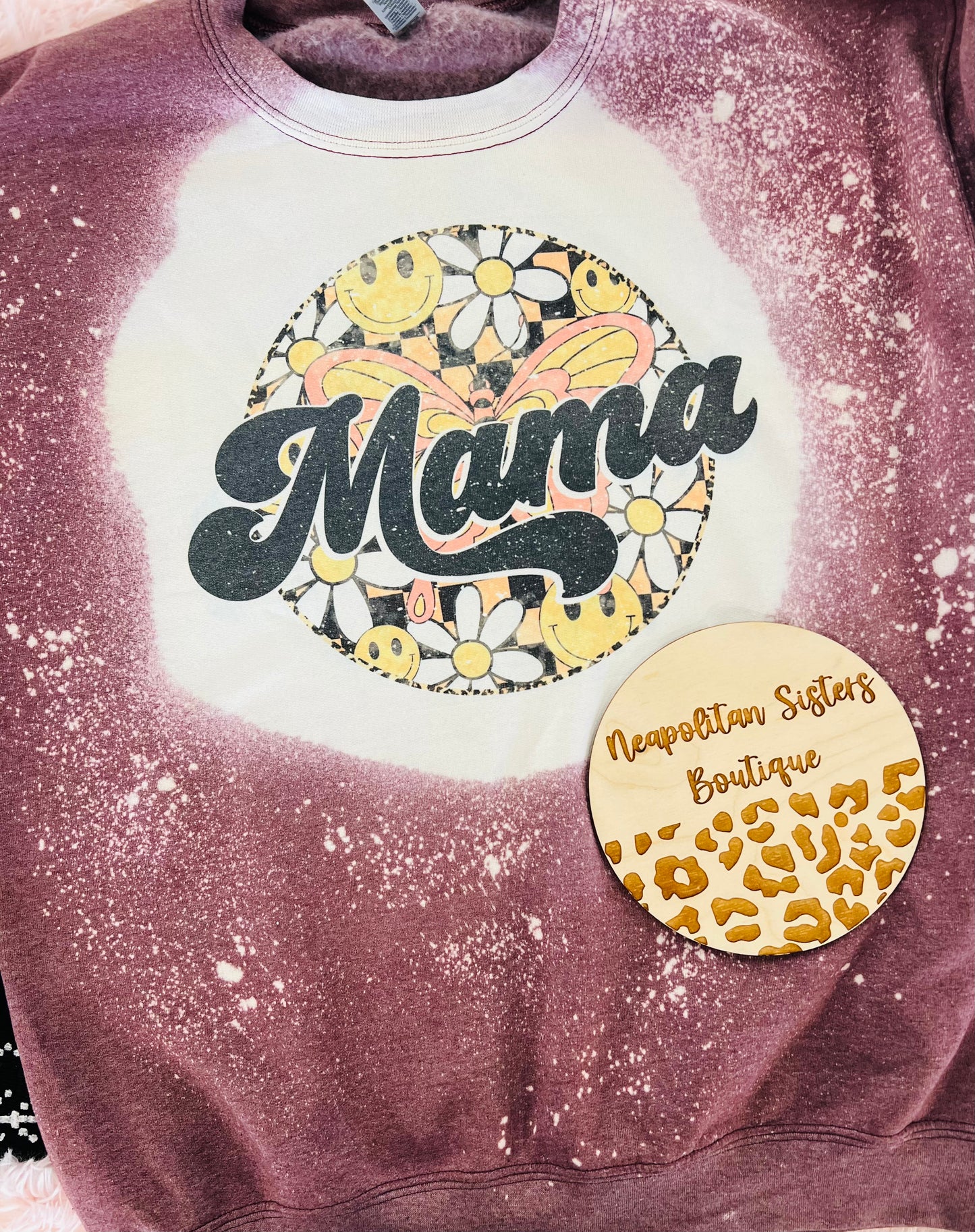 retro mama bleached crew