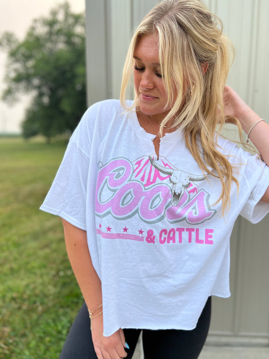 pink C+C cropped tee