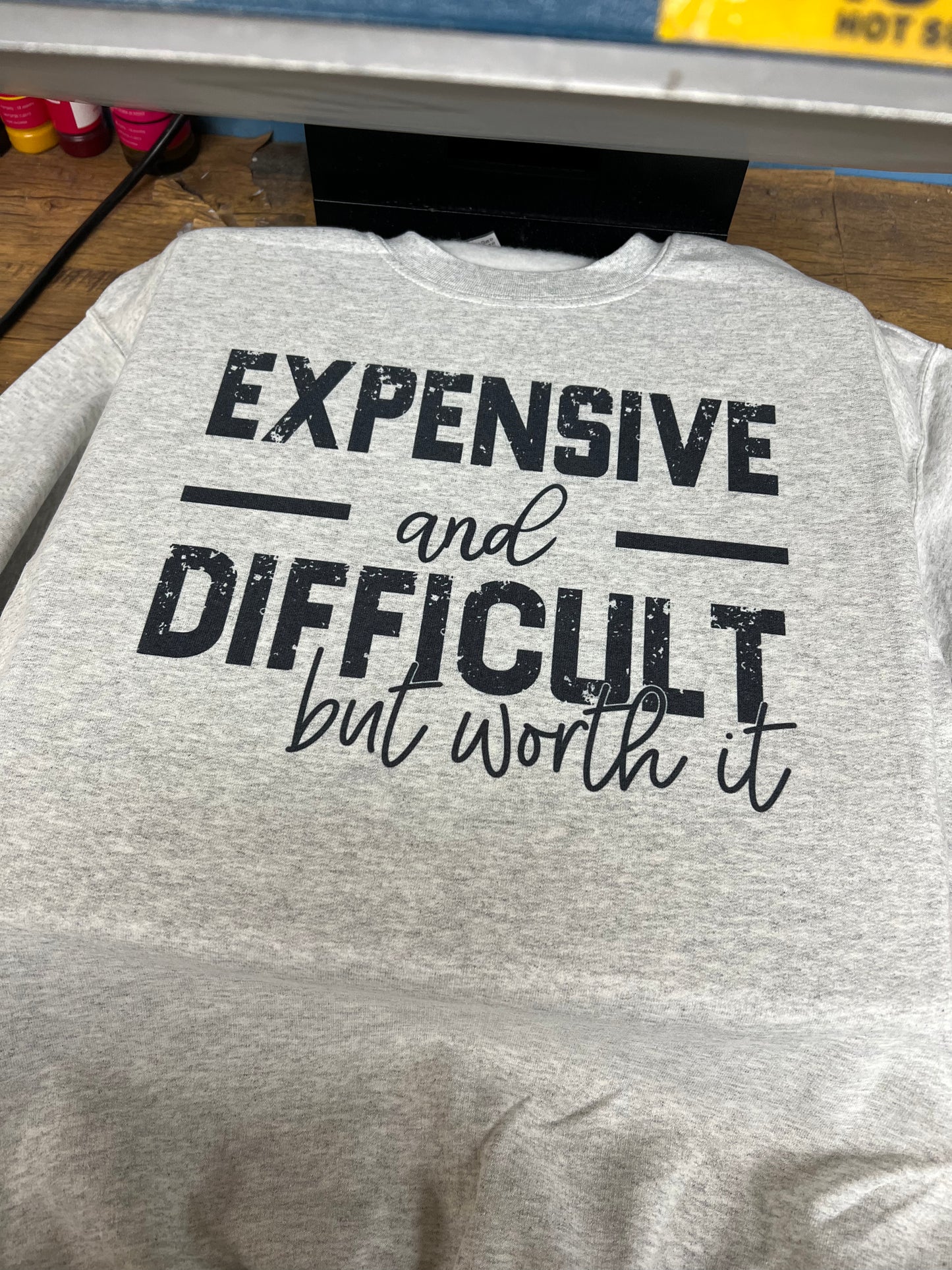 expensive + difficult crewneck