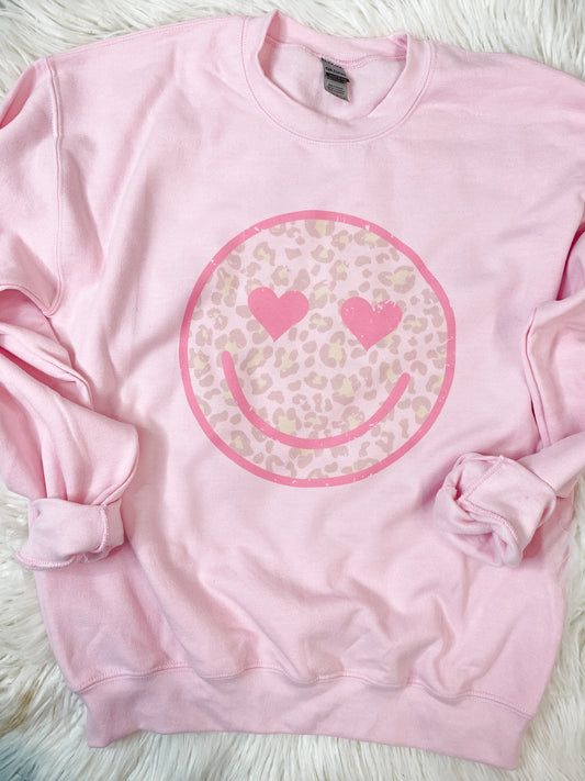 sweet smiley pink crewneck