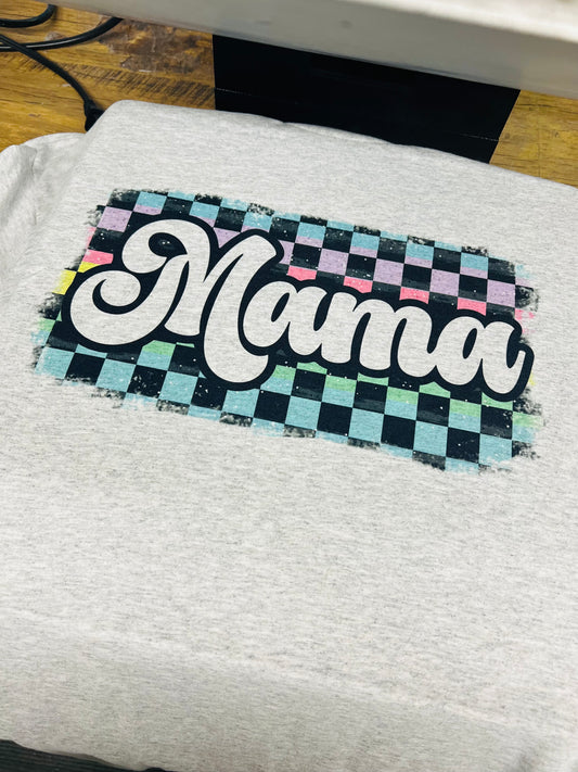 colorful mama checkered tee