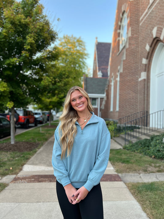 the blues half zip pullover