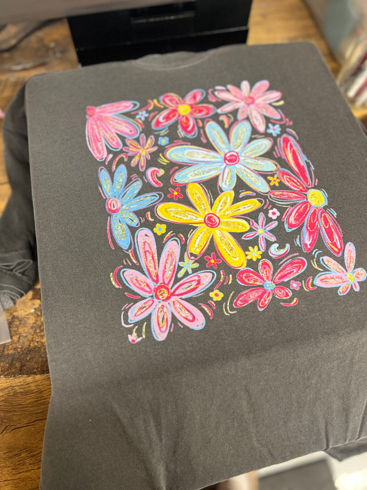 Comfort colors floral tee