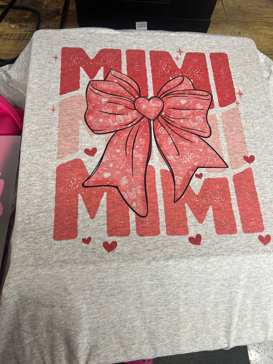 Mimi valentines bow tee/crewneck