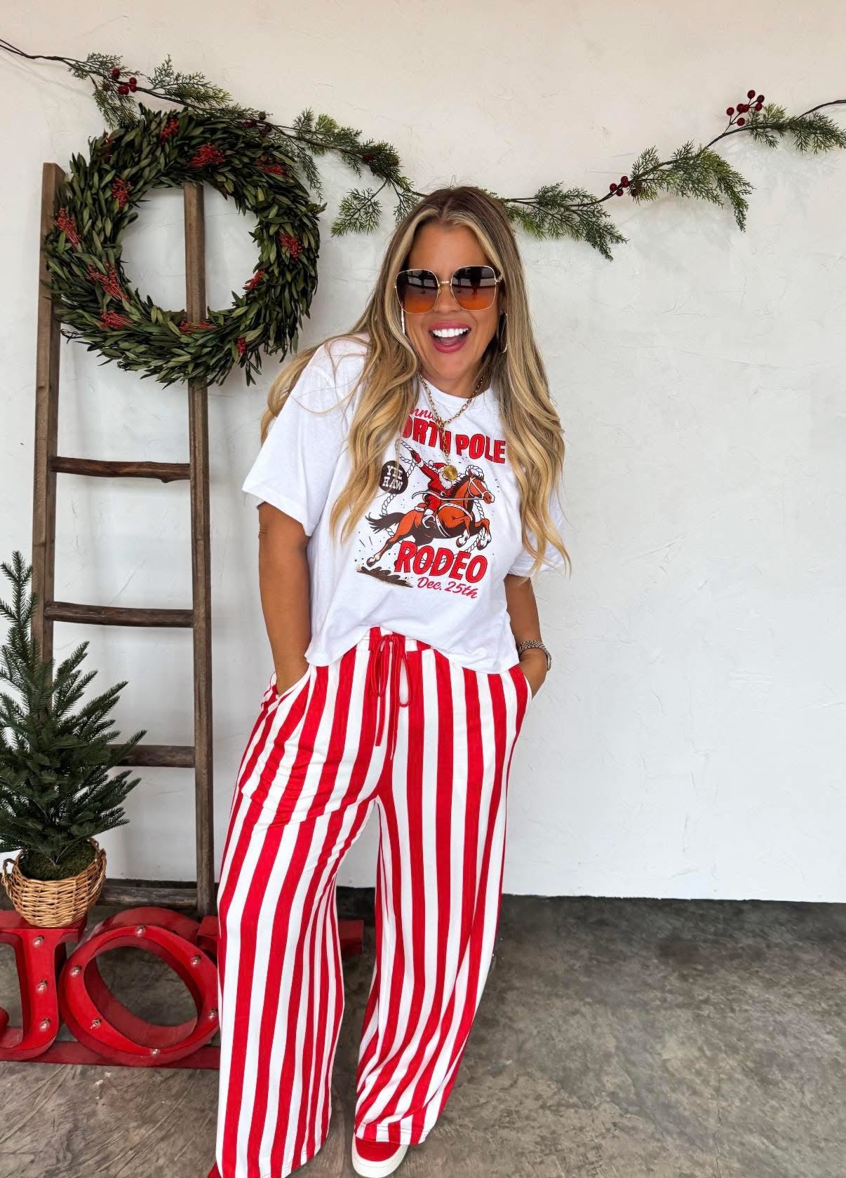 Striped red pants