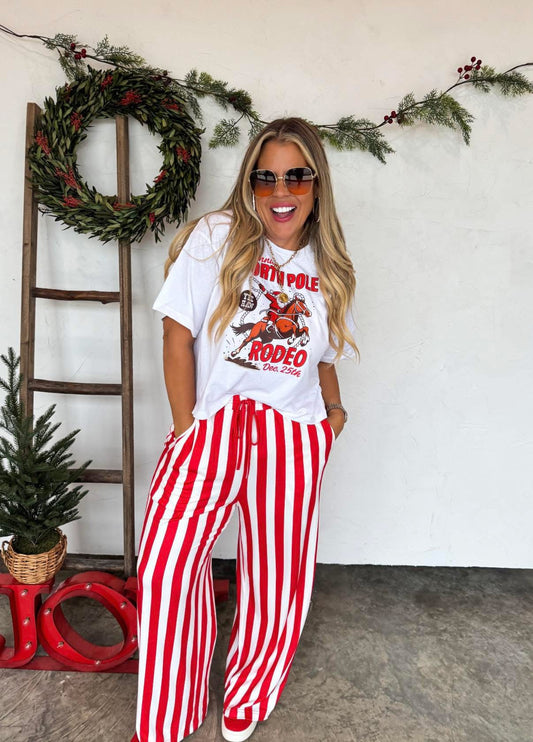 Striped red pants