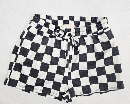 checkered race shorts