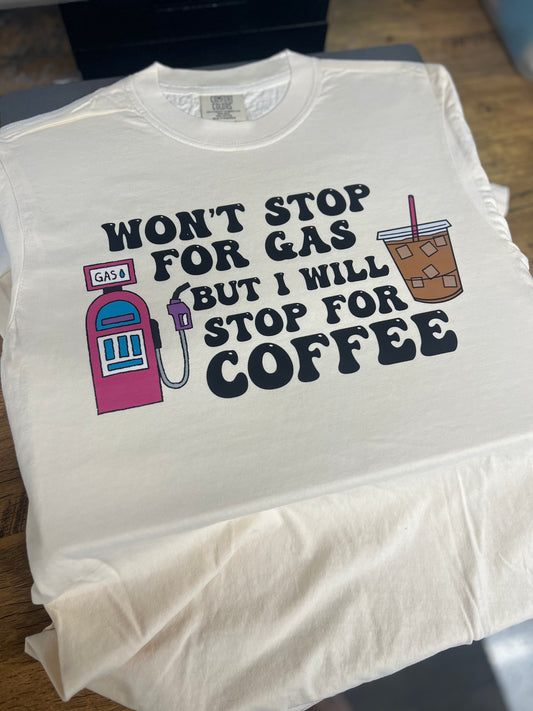 Will stop for iced coffee tee