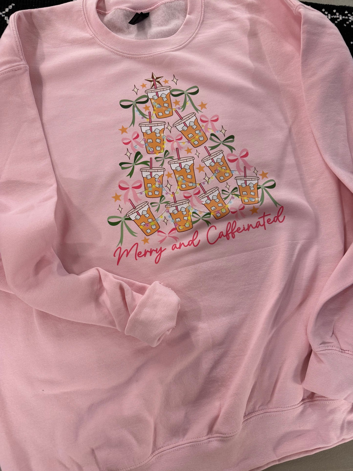 Merry and caffeinated crewneck