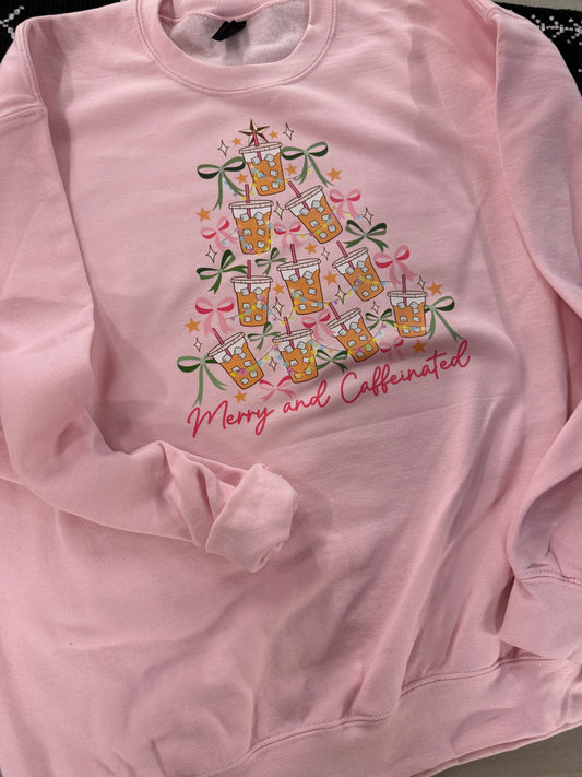 Merry and caffeinated crewneck