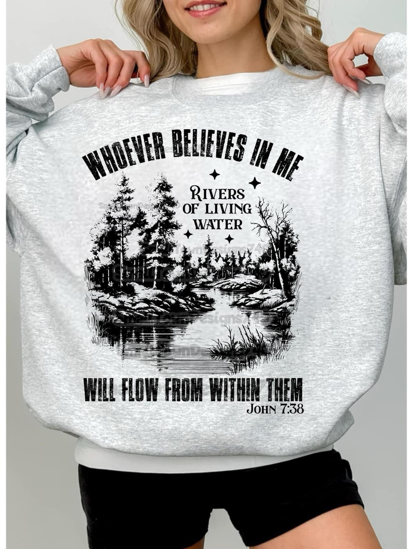 whoever believes in me crewneck