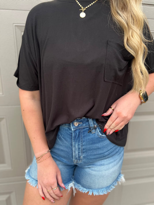 what a day basic ribbed tee