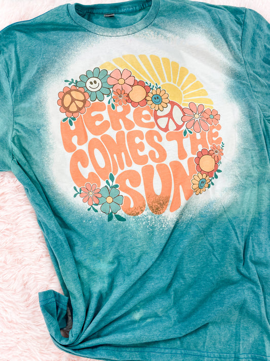 here comes the sun bleached tee